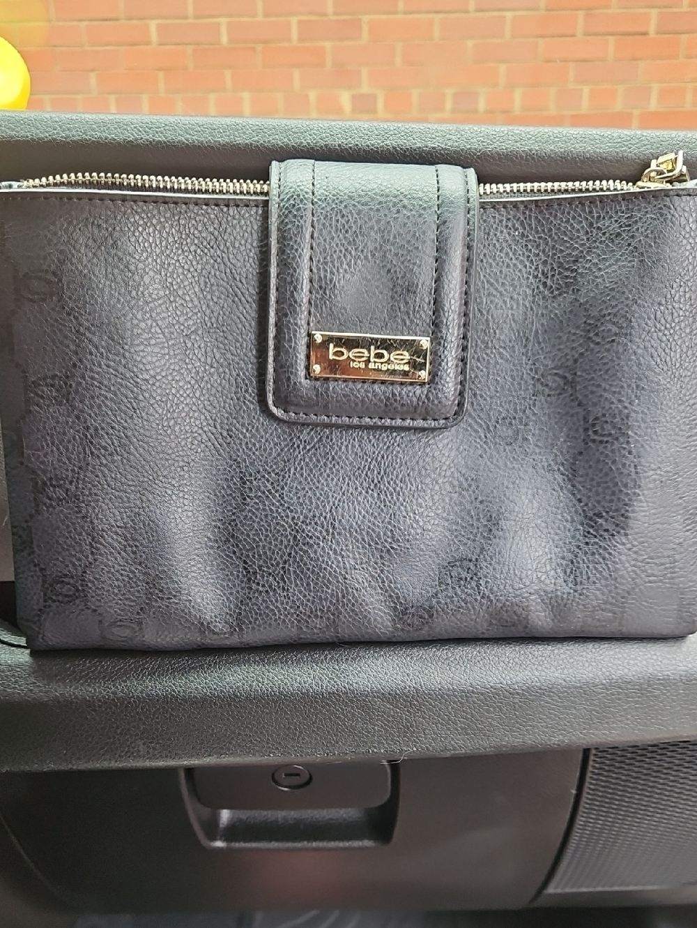 bebe Black Logo-Print Purse